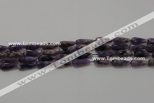 CTR94 15.5 inches 8*20mm faceted teardrop dogtooth amethyst beads