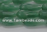 CTR97 15.5 inches 8*20mm faceted teardrop green aventurine beads