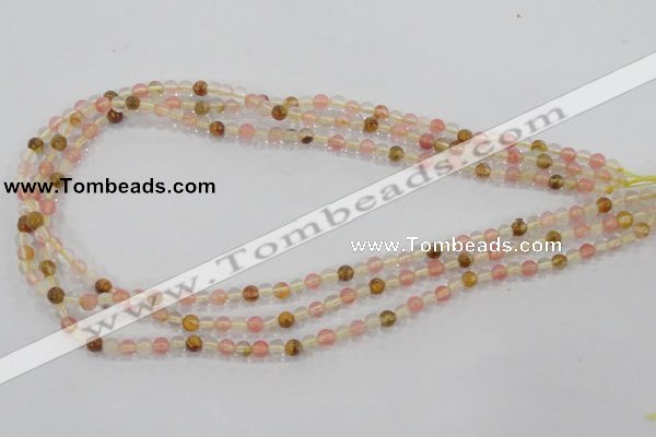 CTS01 15.5 inches 4mm round tigerskin glass beads wholesale