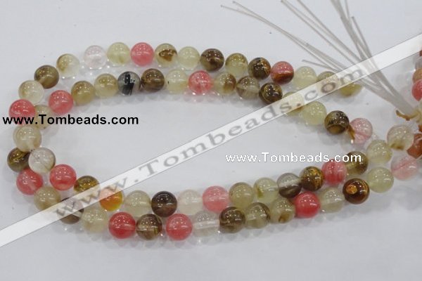 CTS05 15.5 inches 12mm round tigerskin glass beads wholesale