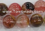 CTS07 15.5 inches 16mm round tigerskin glass beads wholesale