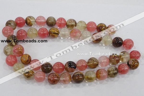 CTS07 15.5 inches 16mm round tigerskin glass beads wholesale