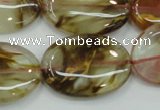 CTS51 15.5 inches 22*30mm oval tigerskin glass beads wholesale