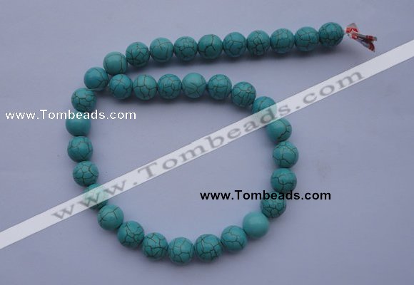 CTU04 15.5 inches 10mm round blue turquoise strand beads Wholesale