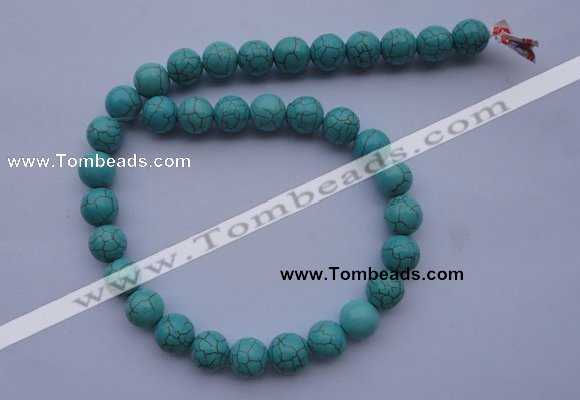 CTU05 15.5 inches 12mm round blue turquoise strand beads Wholesale