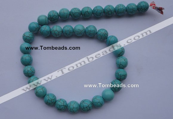 CTU06 15.5 inches 14mm round blue turquoise strand beads Wholesale