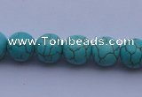 CTU07 15.5 inches 16mm round blue turquoise strand beads Wholesale