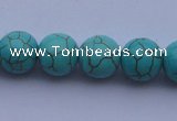 CTU10 15.5 inches 25mm round blue turquoise strand beads Wholesale