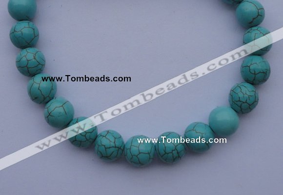 CTU10 15.5 inches 25mm round blue turquoise strand beads Wholesale