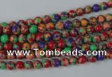 CTU1050 15.5 inches 4mm round synthetic turquoise beads wholesale