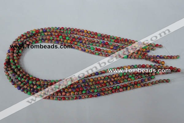 CTU1050 15.5 inches 4mm round synthetic turquoise beads wholesale