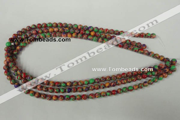 CTU1051 15.5 inches 6mm round synthetic turquoise beads wholesale