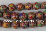 CTU1053 15.5 inches 10mm round synthetic turquoise beads wholesale