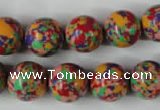 CTU1055 15.5 inches 14mm round synthetic turquoise beads wholesale