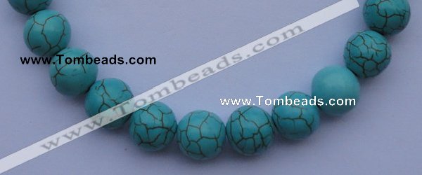 CTU11 15.5 inches 30mm round blue turquoise strand beads Wholesale