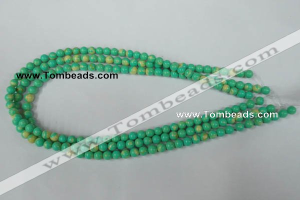 CTU1161 15.5 inches 6mm round synthetic turquoise beads wholesale