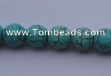 CTU12 15.5 inches 8mm faceted round blue turquoise beads Wholesale
