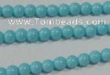 CTU1210 15.5 inches 4mm round synthetic turquoise beads