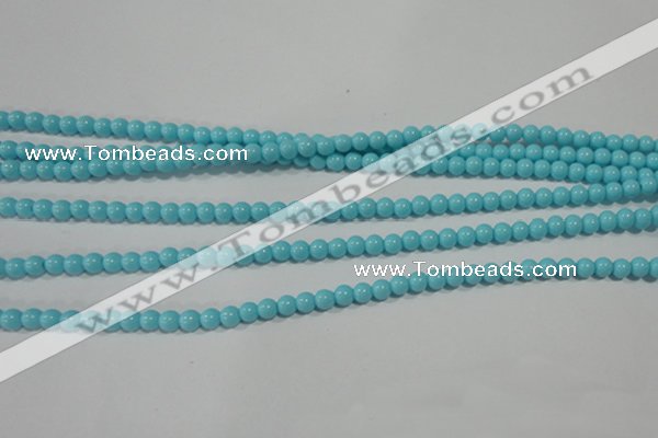 CTU1210 15.5 inches 4mm round synthetic turquoise beads