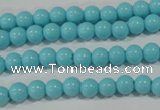 CTU1211 15.5 inches 6mm round synthetic turquoise beads