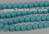 CTU1212 15.5 inches 8mm round synthetic turquoise beads