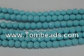 CTU1220 15.5 inches 4mm faceted round synthetic turquoise beads