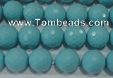 CTU1222 15.5 inches 8mm faceted round synthetic turquoise beads