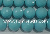 CTU1223 15.5 inches 10mm faceted round synthetic turquoise beads