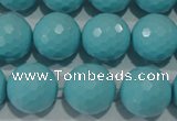 CTU1225 15.5 inches 14mm faceted round synthetic turquoise beads