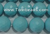 CTU1226 15.5 inches 16mm faceted round synthetic turquoise beads