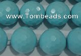 CTU1227 15.5 inches 18mm faceted round synthetic turquoise beads