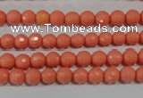 CTU1322 15.5 inches 6mm faceted round synthetic turquoise beads