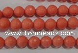 CTU1323 15.5 inches 8mm faceted round synthetic turquoise beads