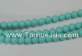 CTU1380 15.5 inches 4mm round synthetic turquoise beads