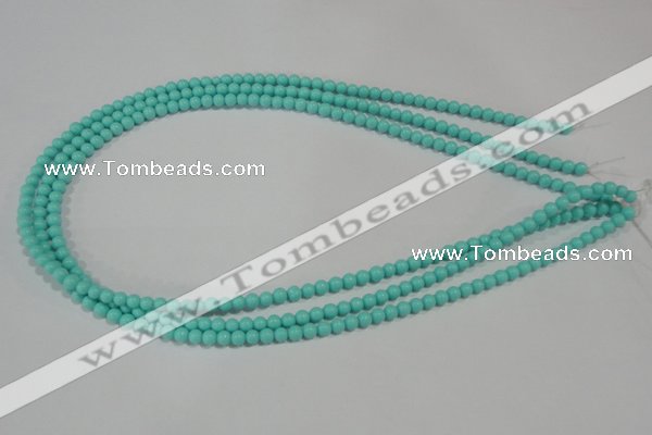 CTU1380 15.5 inches 4mm round synthetic turquoise beads