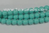 CTU1381 15.5 inches 5mm round synthetic turquoise beads