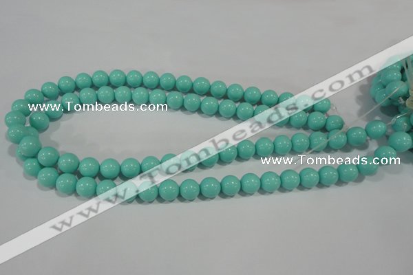 CTU1384 15.5 inches 10mm round synthetic turquoise beads