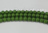 CTU1390 15.5 inches 4mm round synthetic turquoise beads