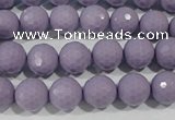 CTU1412 15.5 inches 8mm faceted round synthetic turquoise beads