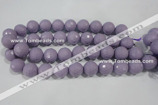 CTU1413 15.5 inches 10mm faceted round synthetic turquoise beads