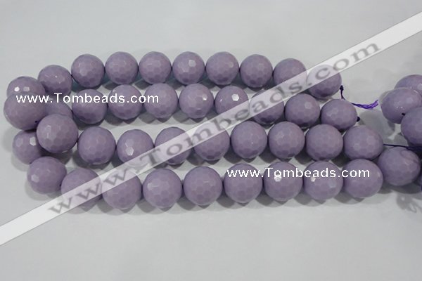 CTU1416 15.5 inches 16mm faceted round synthetic turquoise beads