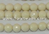 CTU1444 15.5 inches 10mm faceted round synthetic turquoise beads