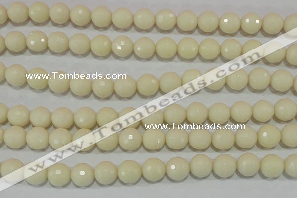 CTU1448 15.5 inches 18mm faceted round synthetic turquoise beads