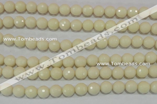 CTU1449 15.5 inches 20mm faceted round synthetic turquoise beads