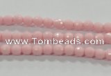 CTU1511 15.5 inches 4mm faceted round synthetic turquoise beads
