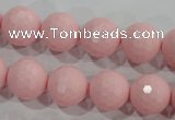 CTU1514 15.5 inches 10mm faceted round synthetic turquoise beads