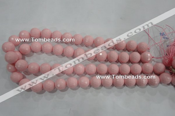 CTU1515 15.5 inches 12mm faceted round synthetic turquoise beads