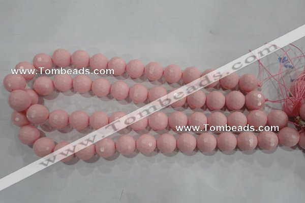 CTU1516 15.5 inches 14mm faceted round synthetic turquoise beads