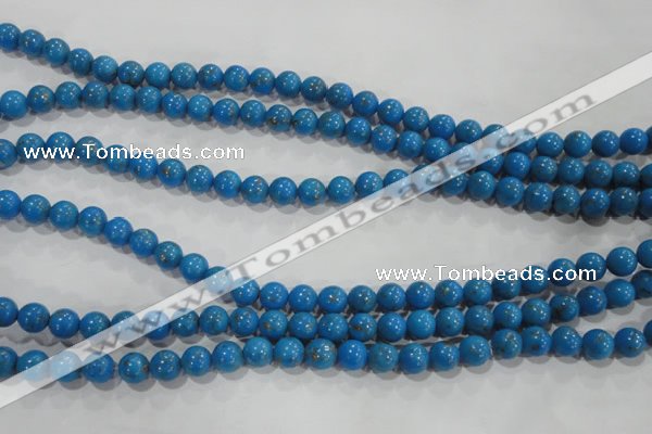 CTU1620 15.5 inches 4mm round synthetic turquoise beads