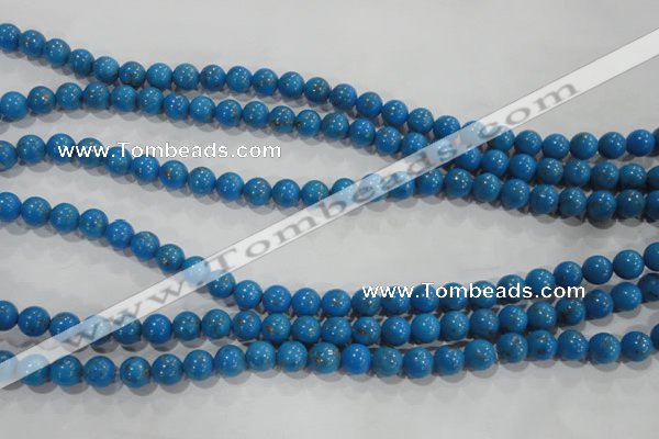 CTU1621 15.5 inches 6mm round synthetic turquoise beads